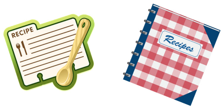 Recipe vs. book (image source: Pixabay)