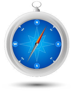 bright blue Compass