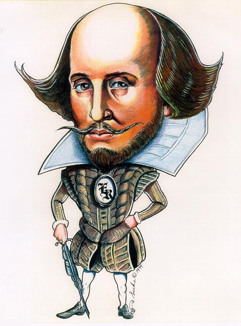 cartoon image of William Shakespeare