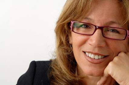 business woman with glasses smiling business woman with glasses smiling