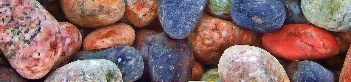 A grouping of colourful stones 