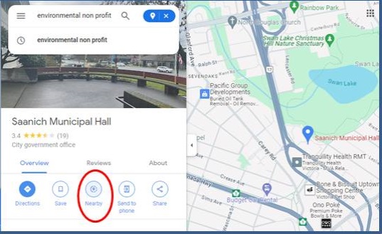 image of Google Maps search feature