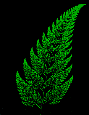 fractal like fern green with black background