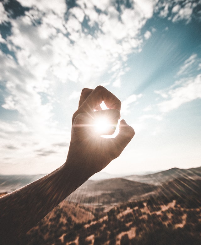 Catching the sun with my bare hands